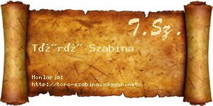 Törő Szabina névjegykártya